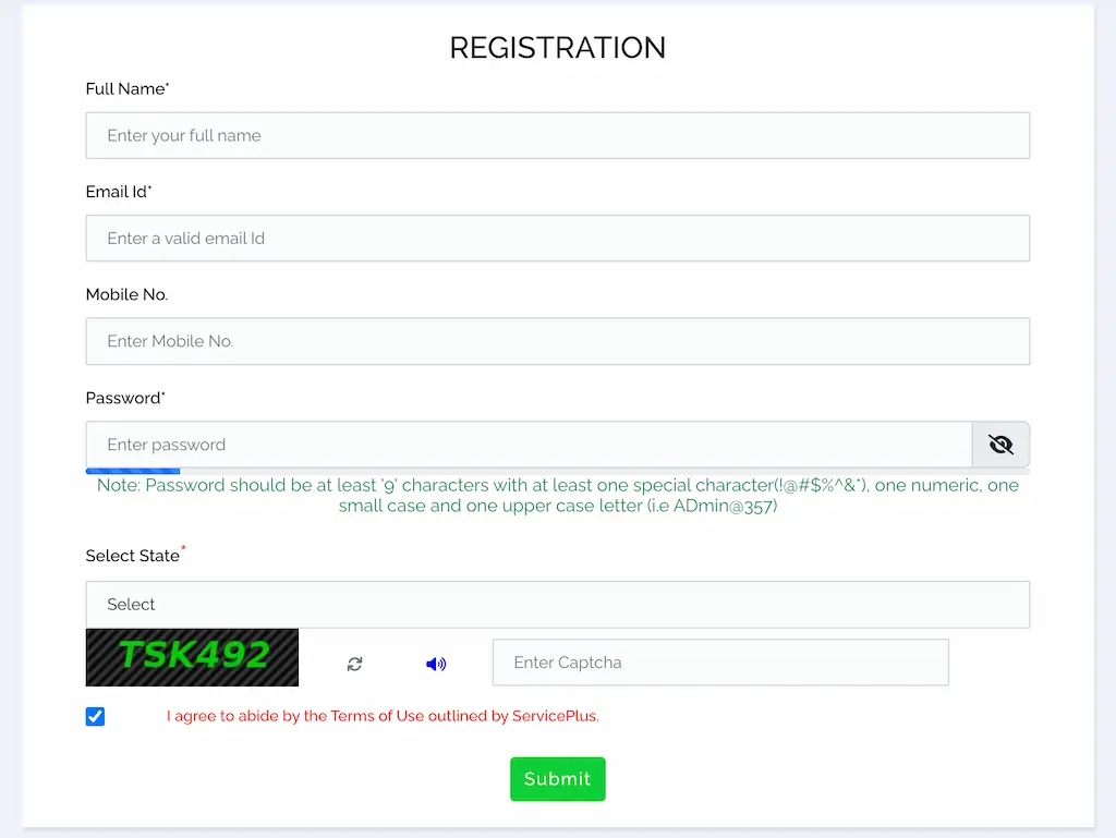Registration Process on SARAL Haryana